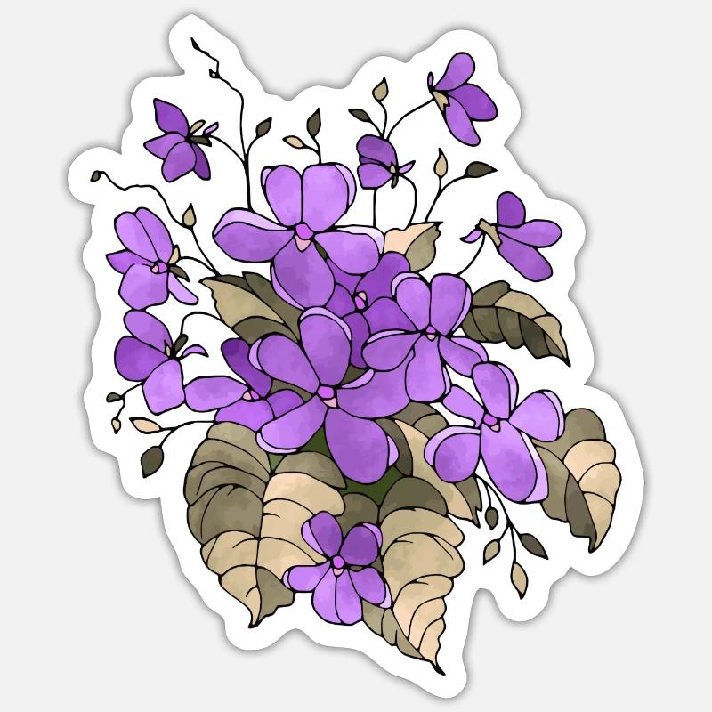 Fleur - Sticker taille S (10 x 10 cm) - blanc mat