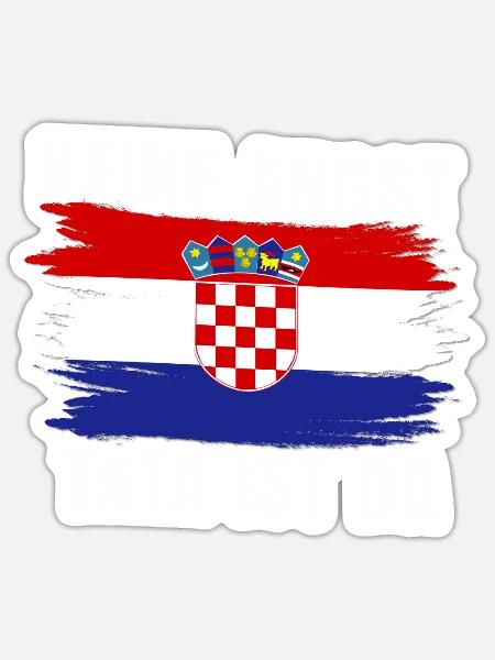 Kroatien Hrvatska Croatia Jugo Geschenk Balkan - Sticker Größe S (10 x 10 cm) - Mattweiß