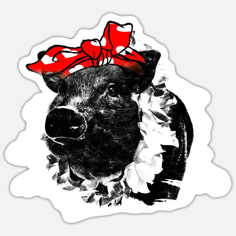 Cochon - Sticker taille S (10 x 10 cm) - blanc mat