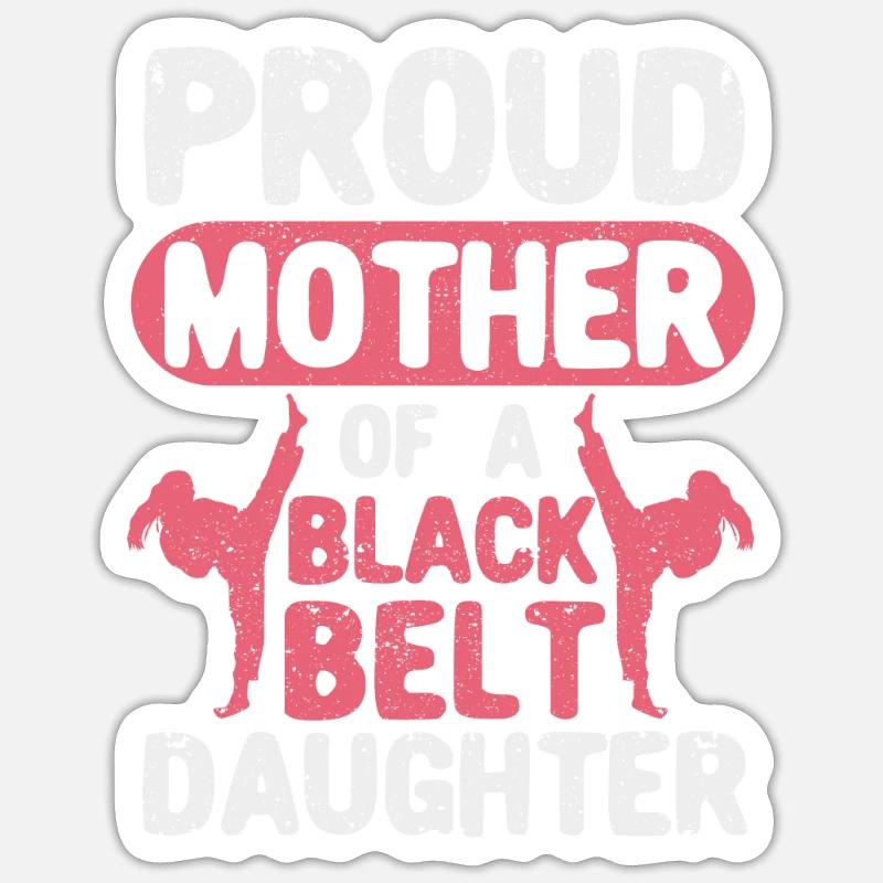 Lustige Karate-Mutter Judo Stolze Mutter Sticker Größe S (10 x 10 cm)