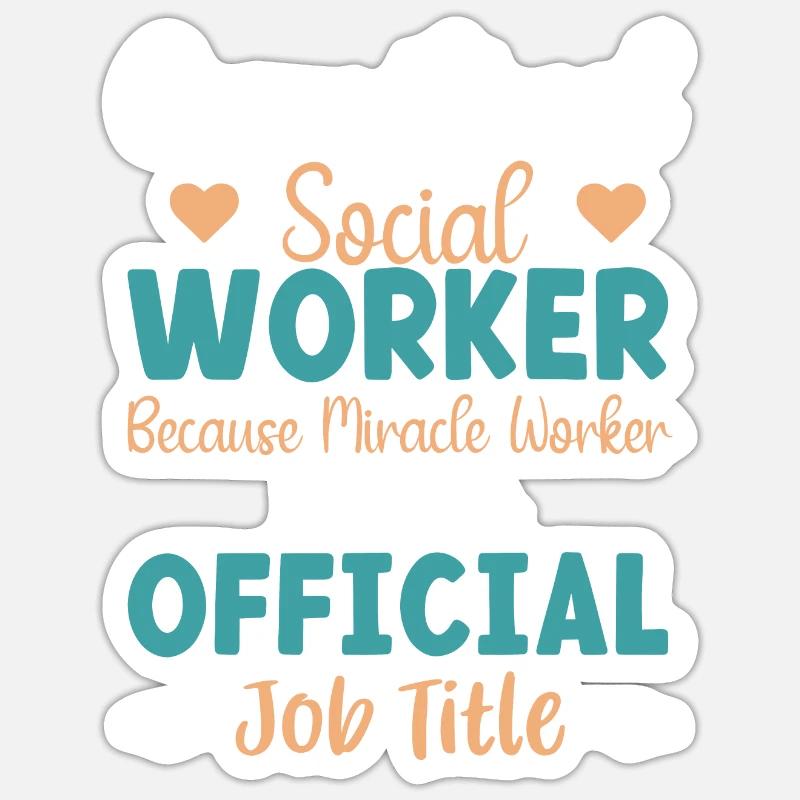 Occupational Social Worker - Sticker Größe S (10 x 10 cm) - Mattweiß
