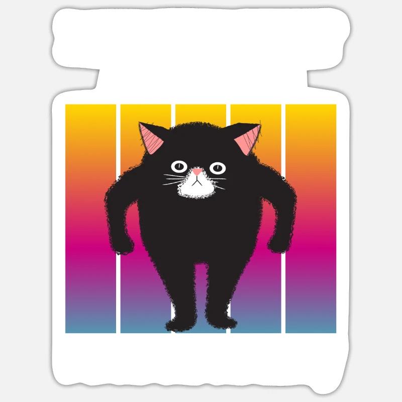 Staring Cat - Cats Staring - Sticker size S (10 x 10 cm) - white matte