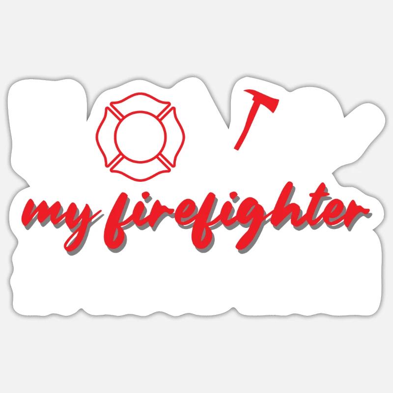 Fière pompier Maman De Pompier Mère Pompier Sticker taille S (10 x 10 cm)