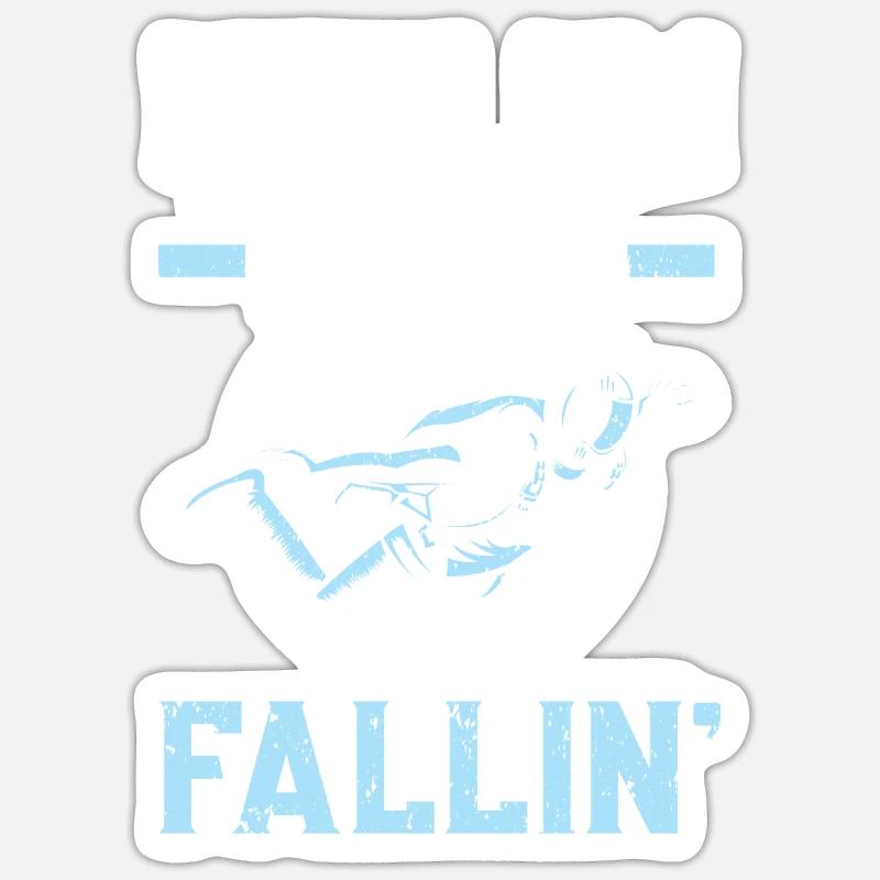 Ich bin Free Fallin' Skydiver Falldiving Falljump Fallchuting - Sticker Größe S (10 x 10 cm) - Mattweiß