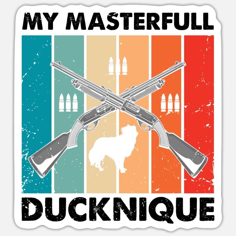 Conception de chasse au canard drôle Conception de chasseurs de canards de chasse Sticker taille S (10 x 10 cm)