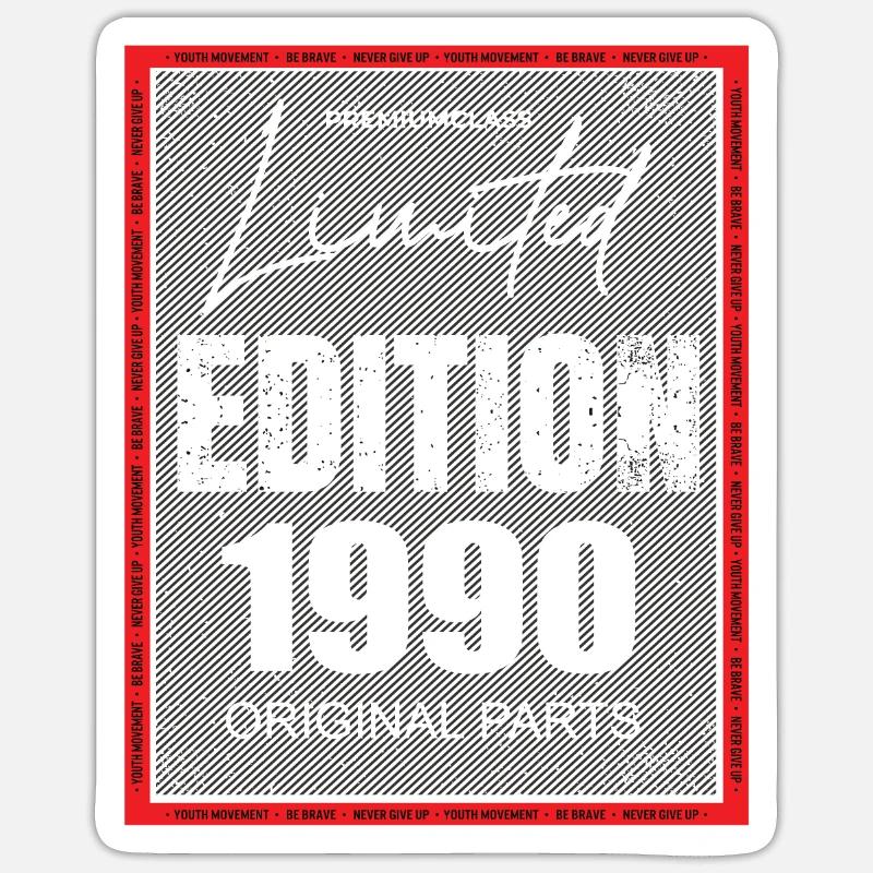 Édition limitée 1990 - Sticker taille S (10 x 10 cm) - blanc mat