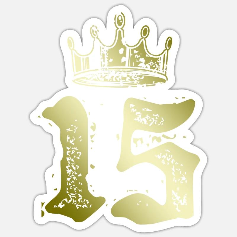 15 Couronne numérique - Sticker taille S (10 x 10 cm) - blanc mat