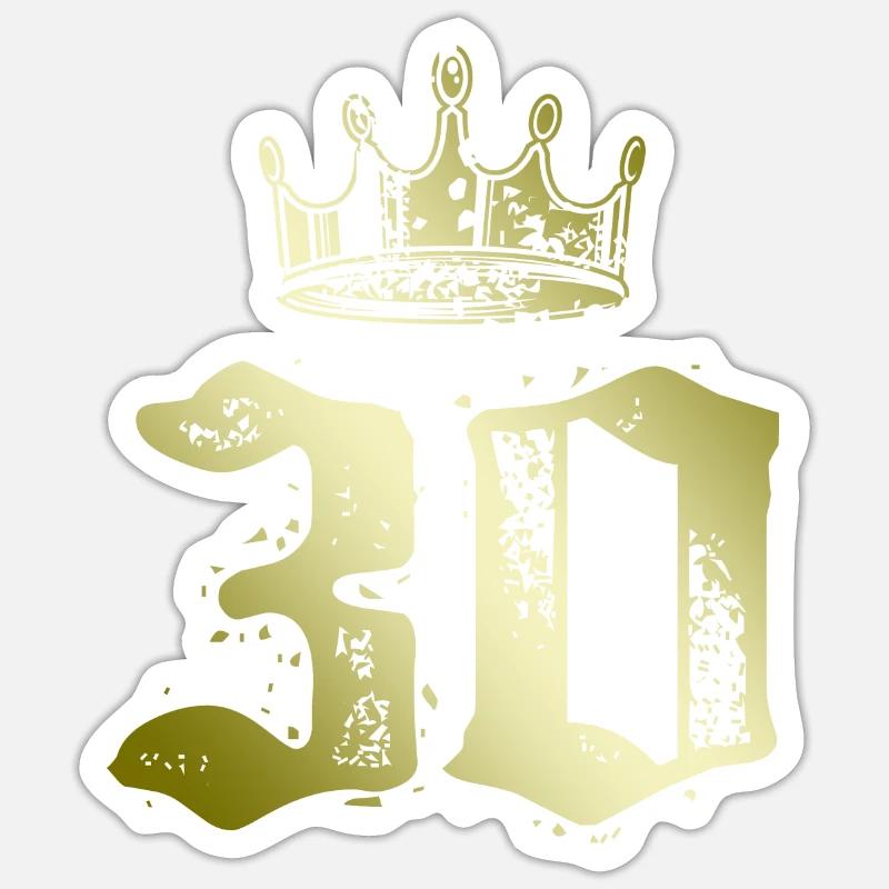 30 Couronne numérique - Sticker taille S (10 x 10 cm) - blanc mat