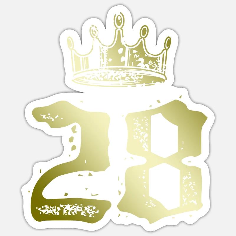 28 Couronne numérique - Sticker taille S (10 x 10 cm) - blanc mat