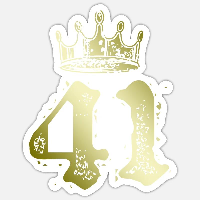 41 Couronne numérique - Sticker taille S (10 x 10 cm) - blanc mat