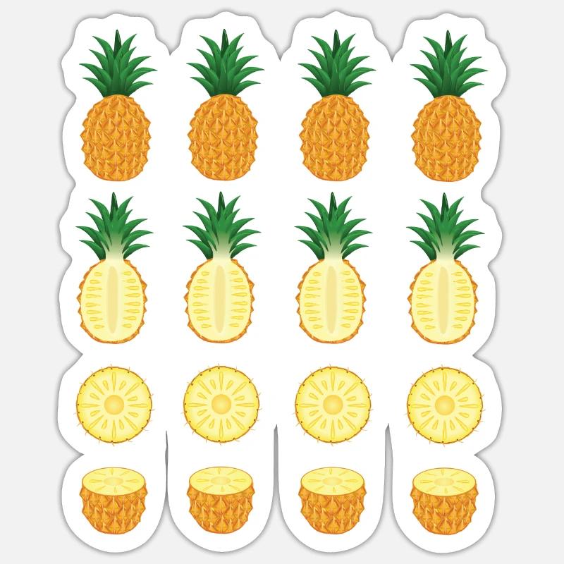 Pineapple - Sticker size S (10 x 10 cm) - white matte