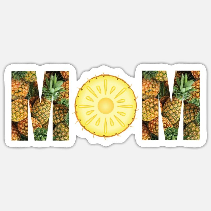 Ananas Mutter - Sticker Größe S (10 x 10 cm) - Mattweiß