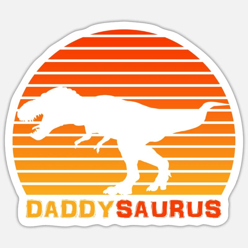 Daddy Dinosaur Daddy saurus For Daddy - Sticker size S (10 x 10 cm) - white matte
