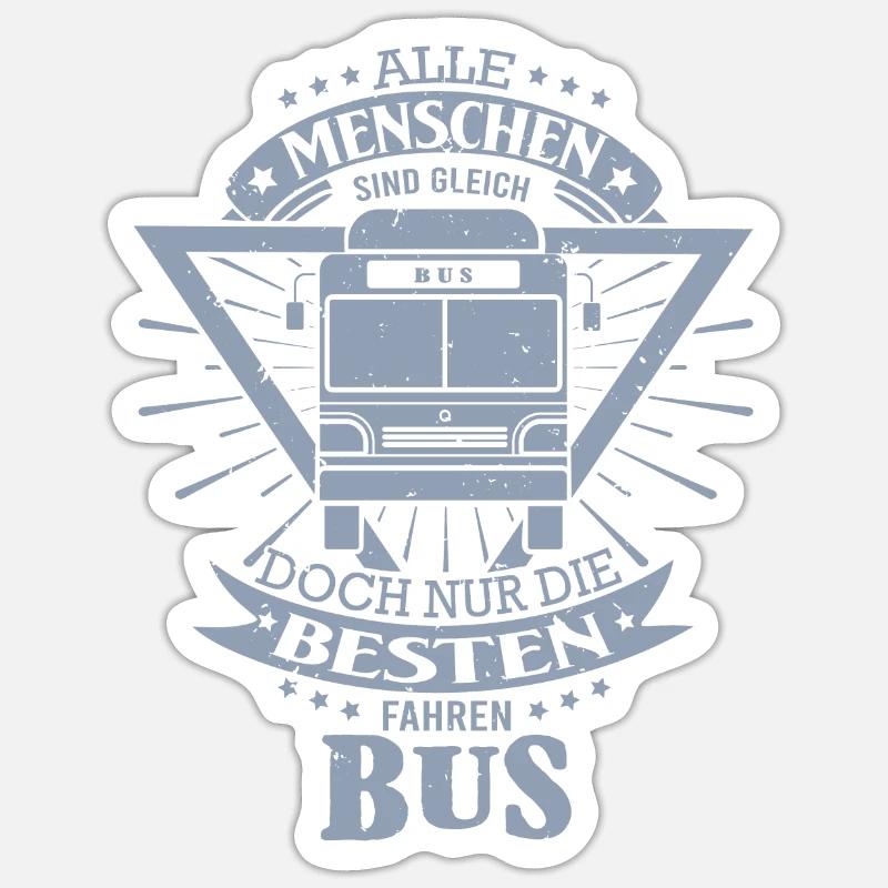 Busfahrer Geschenkideen - Sticker Größe S (10 x 10 cm) - Mattweiß