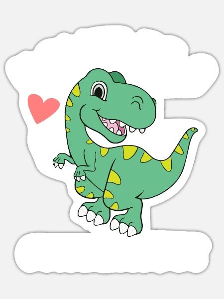 Dinosaurier - Sticker Größe S (10 x 10 cm) - Mattweiß