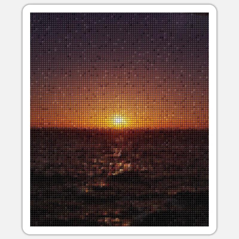 sunset again - Sticker Größe S (10 x 10 cm) - Mattweiß