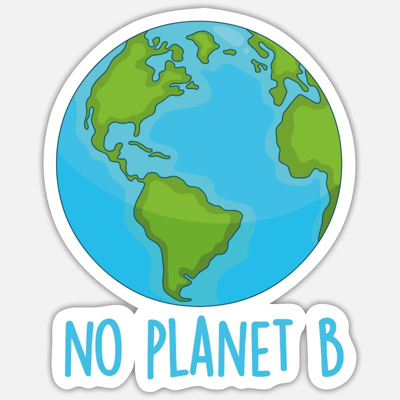 Pas de planète B - Kein Planet B - Sticker taille S (10 x 10 cm) - blanc mat