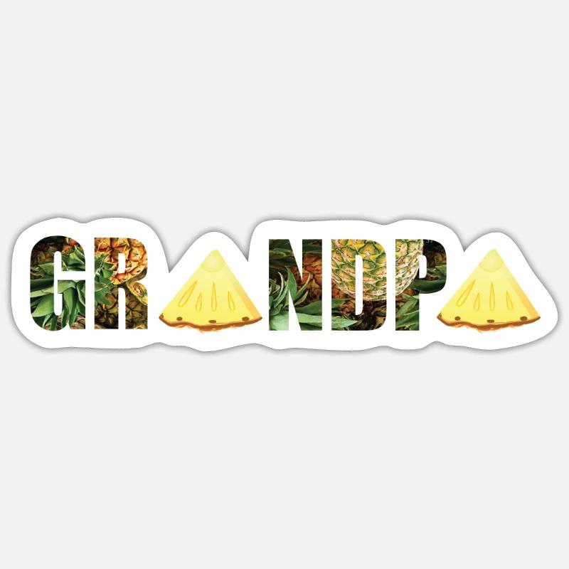 Ananas Opa - Sticker Größe S (10 x 10 cm) - Mattweiß