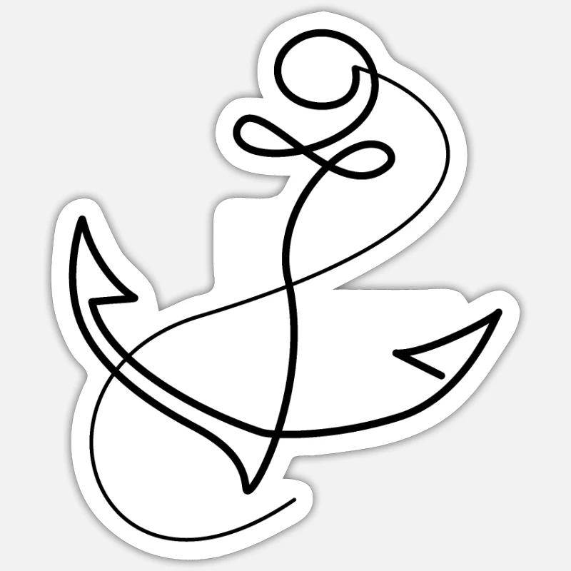 Ancre maritime - Sticker taille S (10 x 10 cm) - blanc mat