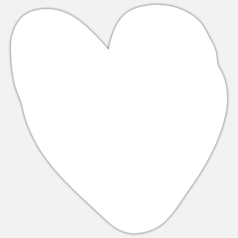 Cœurs Blancs Sticker taille S (10 x 10 cm)