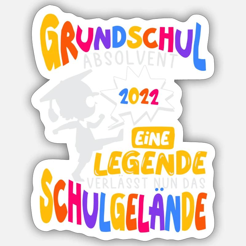 Grundschul Abschluss Grundschule Absolvent - Sticker Größe S (10 x 10 cm) - Mattweiß