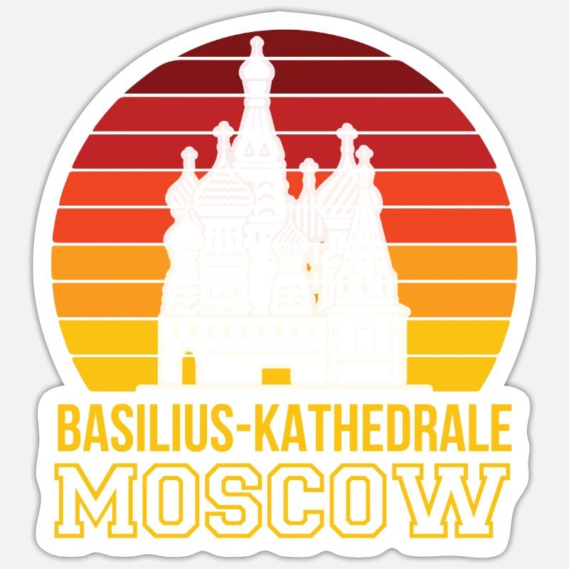 Cathédrale Saint-Basile Moscou Christ Russie - Sticker taille S (10 x 10 cm) - blanc mat