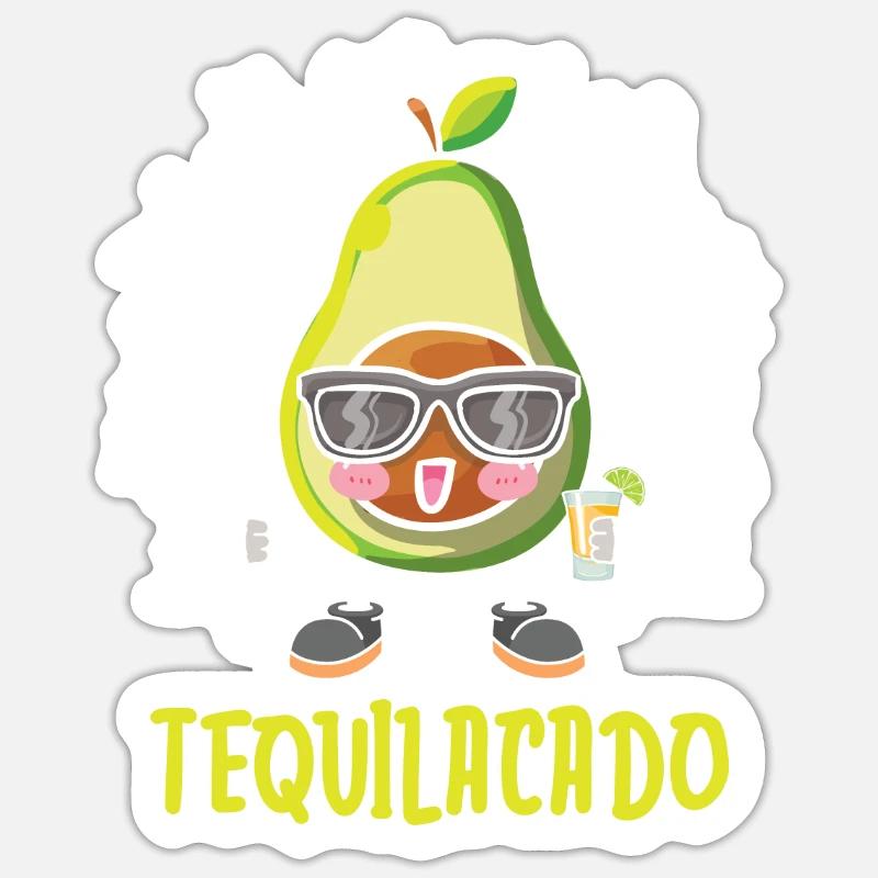 téquila - Sticker taille S (10 x 10 cm) - blanc mat