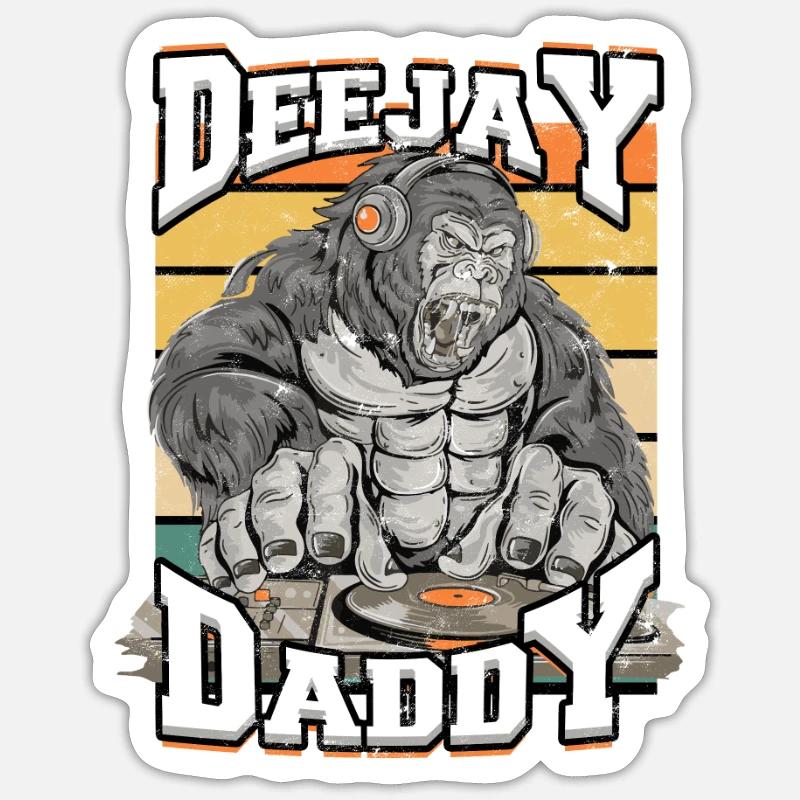 Deejay Daddy - vinyle Sticker taille S (10 x 10 cm)