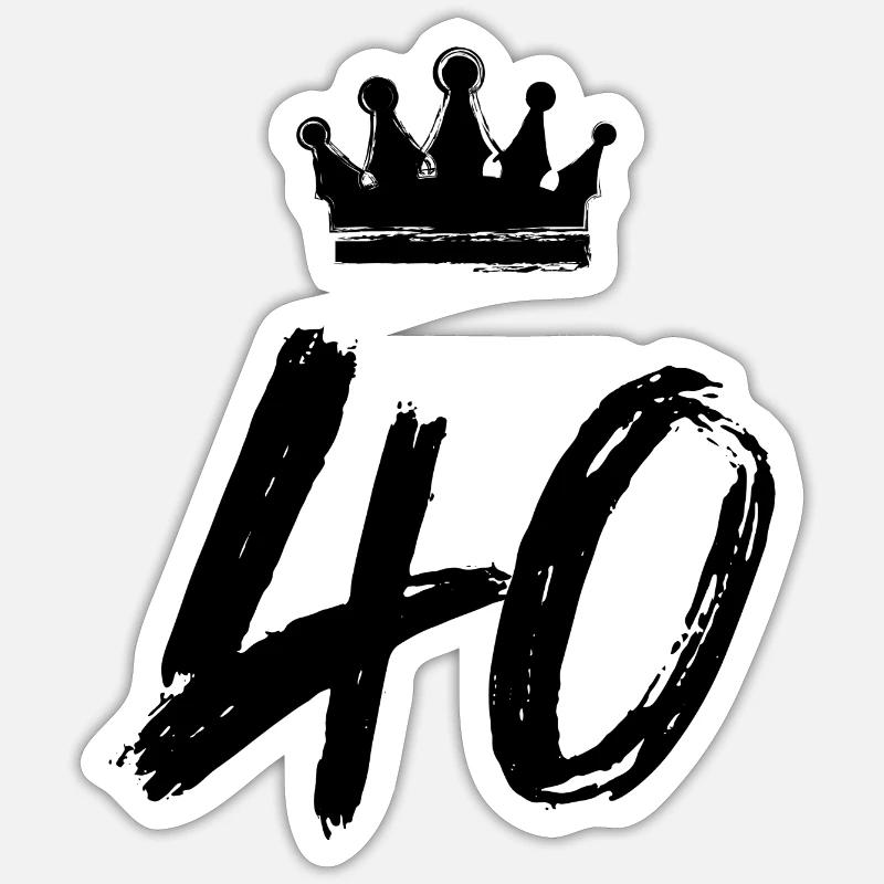 40 Couronne de numéros - Sticker taille S (10 x 10 cm) - blanc mat