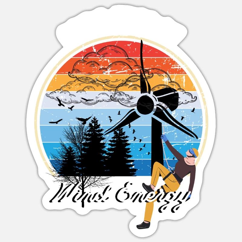 Énergie pure - Énergie éolienne - Sticker taille S (10 x 10 cm) - blanc mat