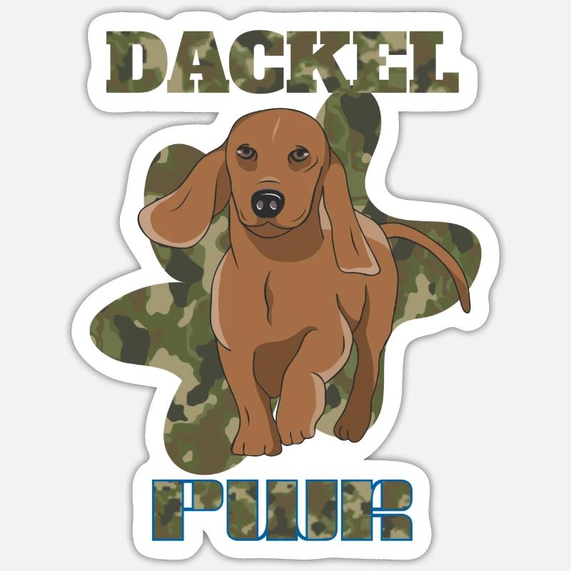 Dackel - Sticker Größe S (10 x 10 cm) - Mattweiß
