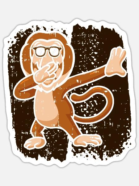 Proboscis-Affe Langnase - Sticker Größe S (10 x 10 cm) - Mattweiß