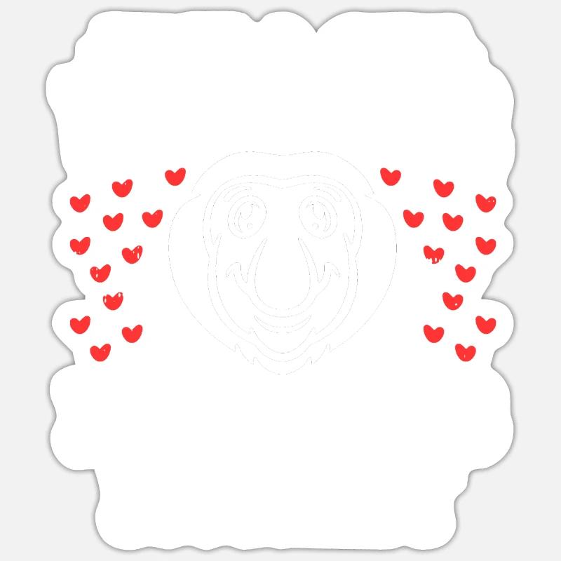 Proboscis-Affe Langnase - Sticker Größe S (10 x 10 cm) - Mattweiß