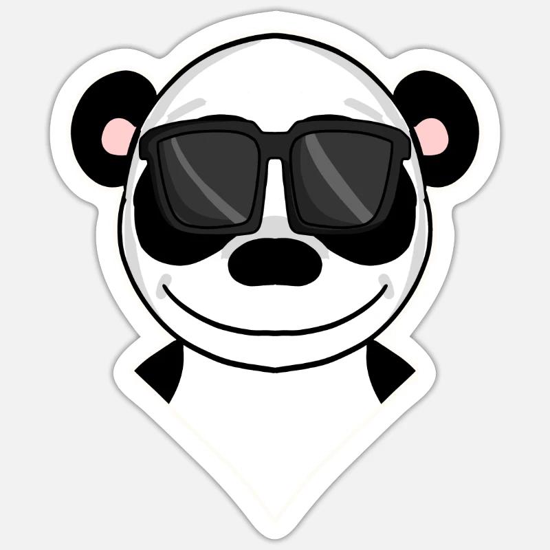 Panda - cool panda bear Sticker size S (10 x 10 cm)