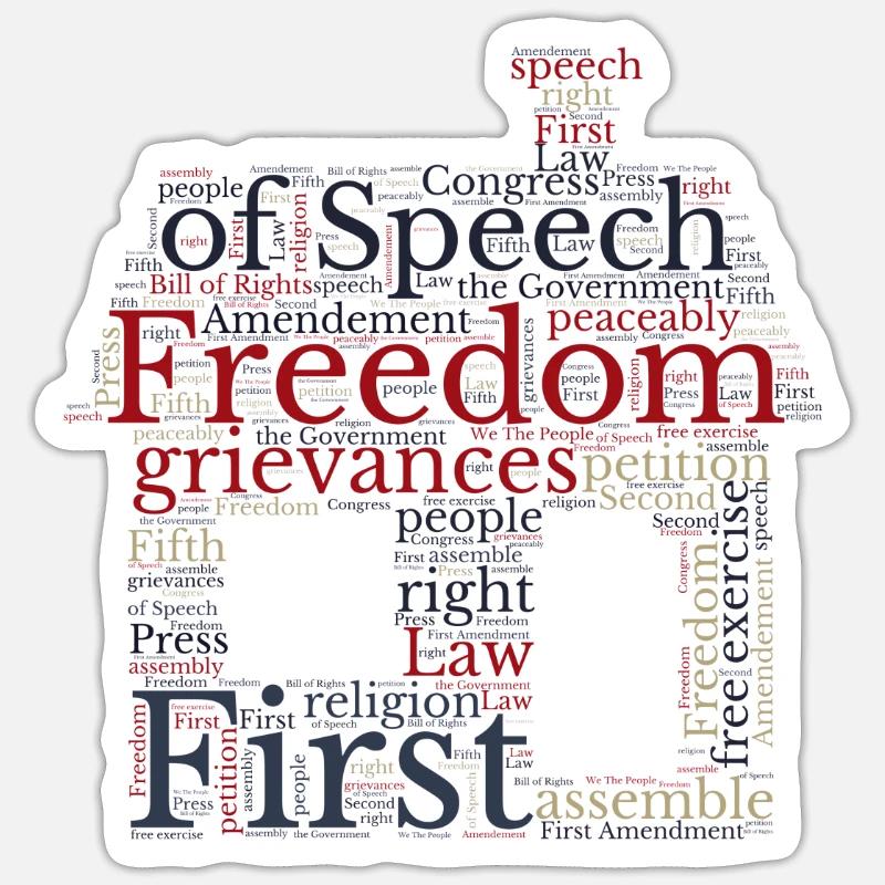 Liberté d’expression - Wordcloud Sticker taille S (10 x 10 cm)