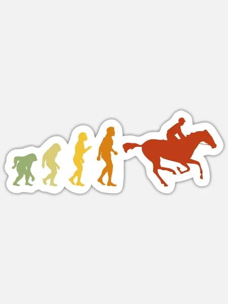 Pferderennbahn Bekleidung für Jockeys - Sticker Größe S (10 x 10 cm) - Mattweiß
