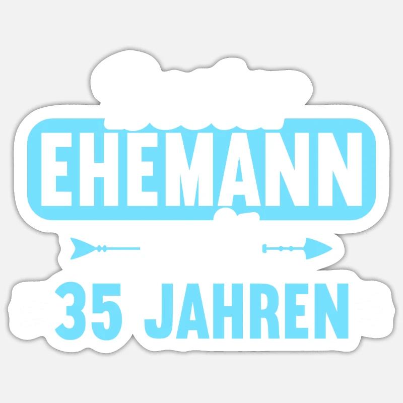 Beste Ehefrau Bester Ehemann seit 35 Jahren - Sticker Größe S (10 x 10 cm) - Mattweiß