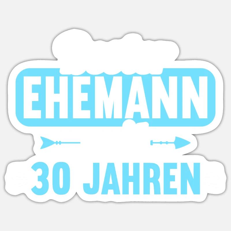 Beste Ehefrau Bester Ehemann seit 30 Jahren - Sticker Größe S (10 x 10 cm) - Mattweiß