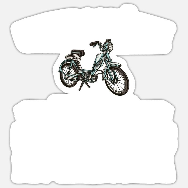 Unterschätze niemals einen alten Mann mit Mofa - Sticker Größe S (10 x 10 cm) - Mattweiß