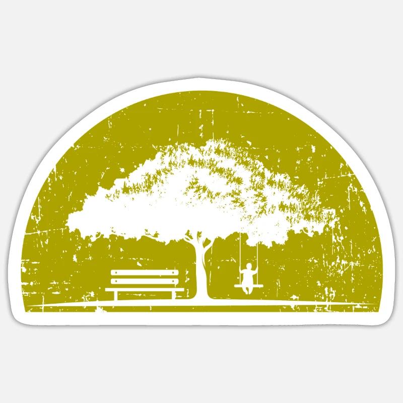 Baum - Sticker Größe S (10 x 10 cm) - Mattweiß
