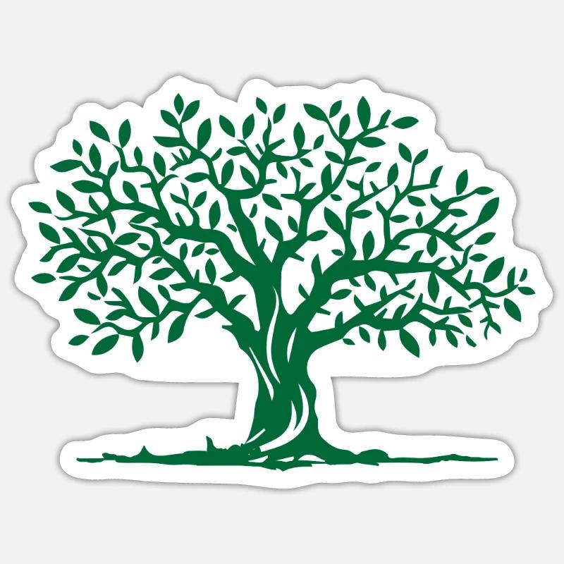 Arbre - Sticker taille S (10 x 10 cm) - blanc mat