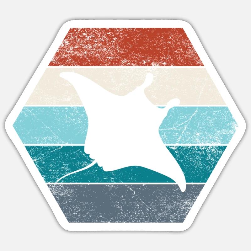 Stachelrochen - Sticker Größe S (10 x 10 cm) - Mattweiß