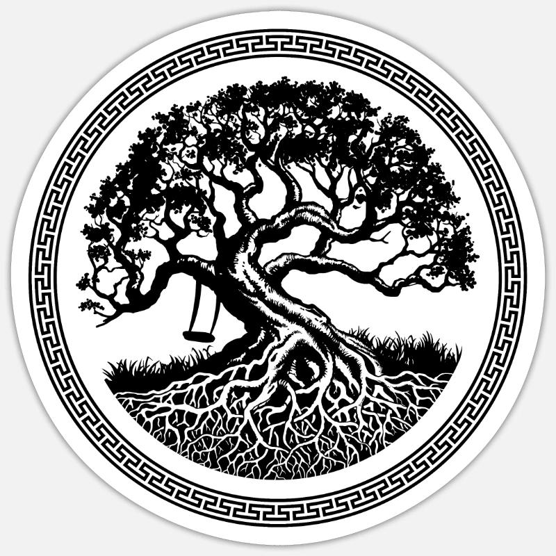 Baum - Sticker Größe S (10 x 10 cm) - Mattweiß