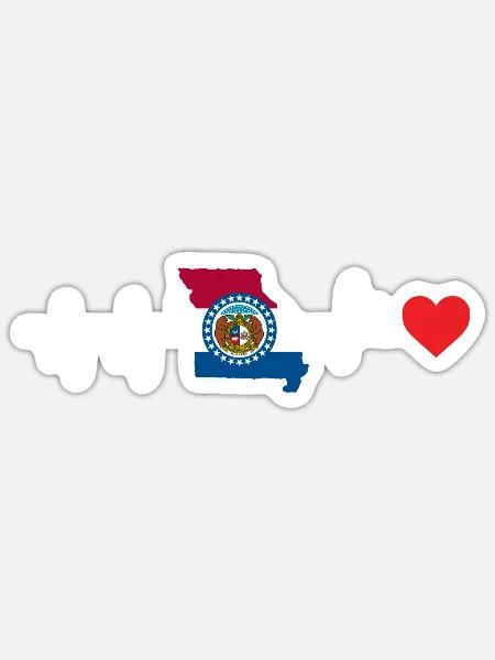 Missouri herzschlag geschenk - Sticker Größe S (10 x 10 cm) - Mattweiß