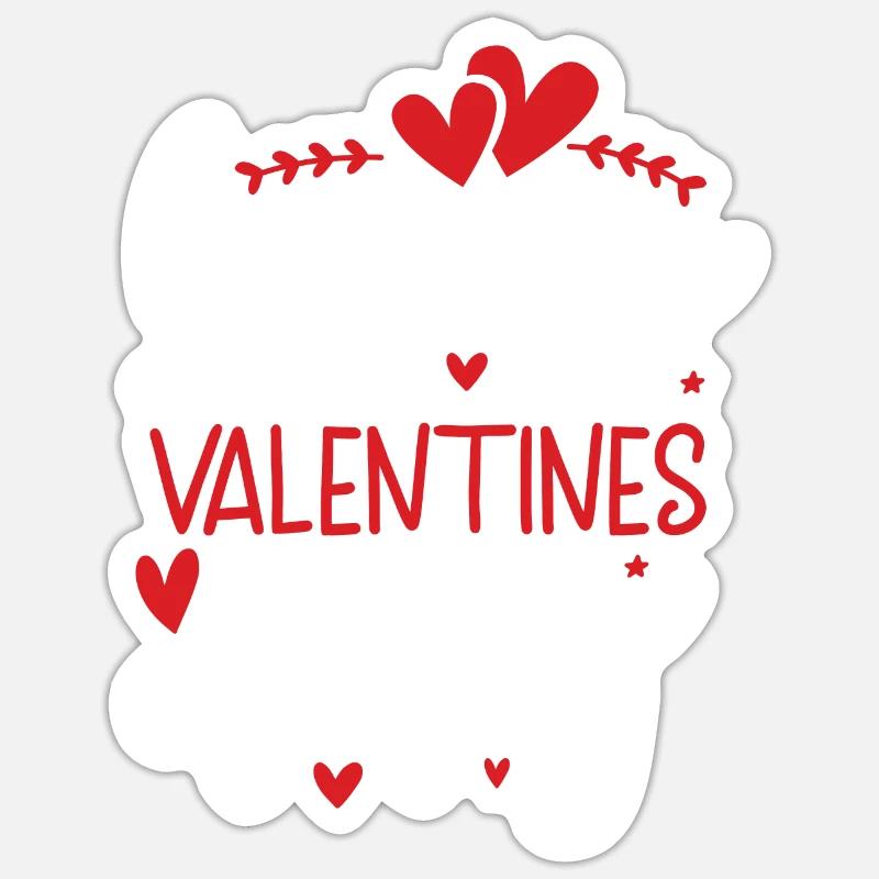 Saint-Valentin - Sticker taille S (10 x 10 cm) - blanc mat