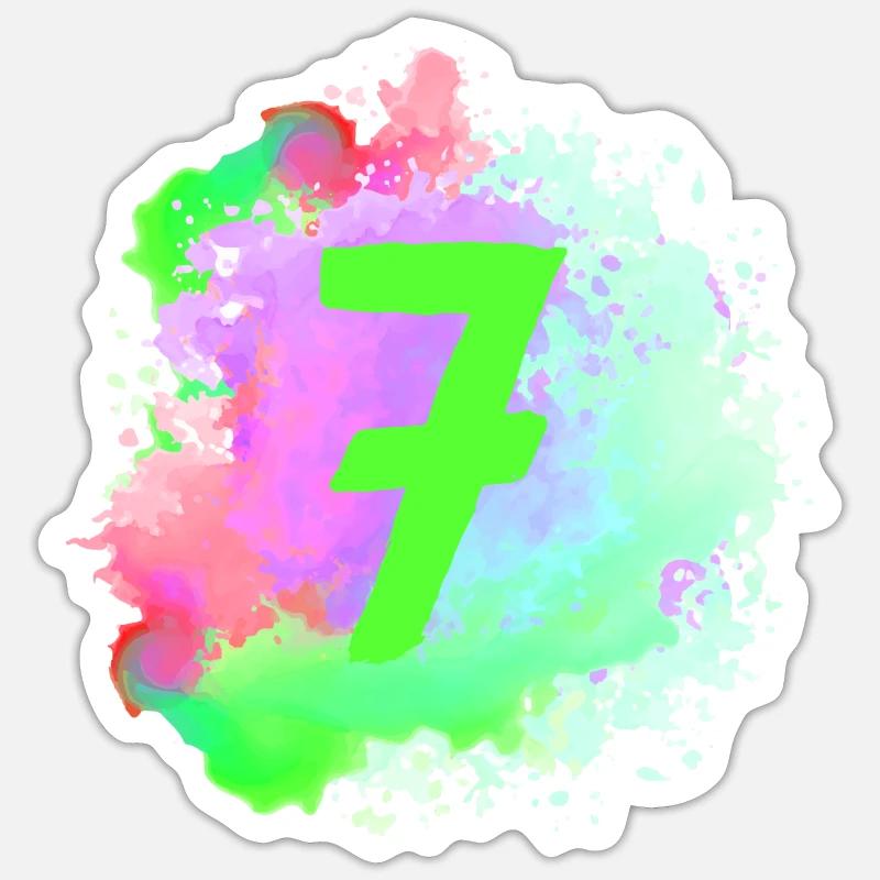7 Nombre d’objets blob - Sticker taille S (10 x 10 cm) - blanc mat