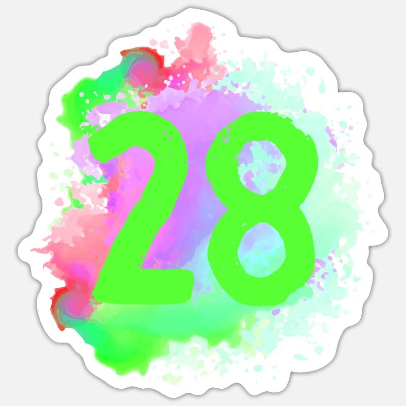 28 Nombre d’objets blob - Sticker taille S (10 x 10 cm) - blanc mat