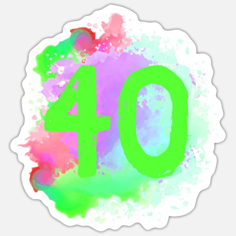 40 Nombre d’objets blob - Sticker taille S (10 x 10 cm) - blanc mat