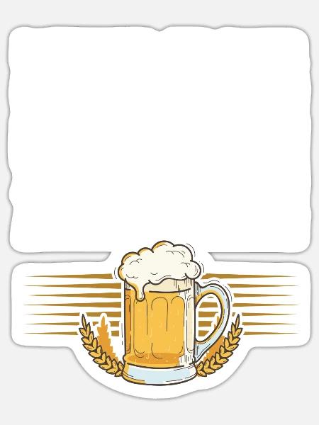 Kneipe - Lustiger Bier Spruch - Sticker Größe S (10 x 10 cm) - Mattweiß