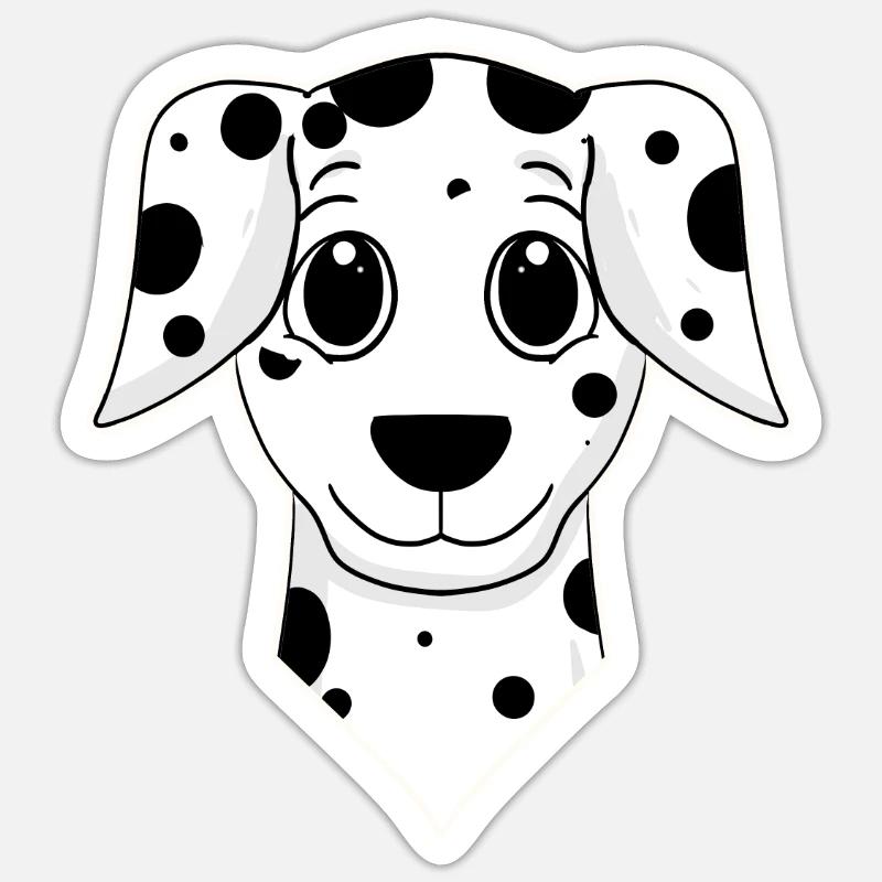 Dalmate - Sticker taille S (10 x 10 cm) - blanc mat